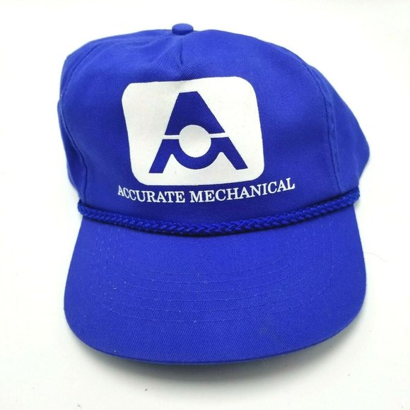 Accurate Mechanical Cooling Heating Refrigeration Hat Cap Snapback Blue HVAC - Picture 1 of 5